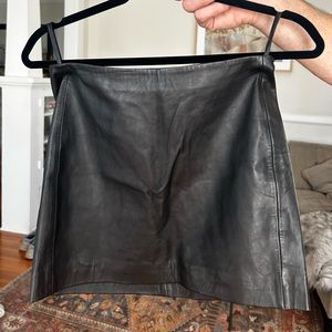 NWT Sezane Harlow Leather Mini Skirt Sz 2